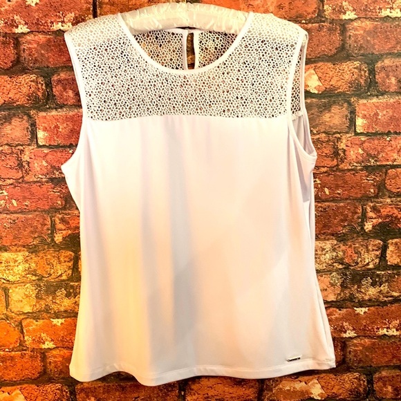Calvin Klein size medium white Sleeveless top - Picture 1 of 4